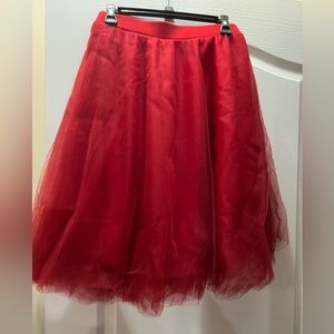 Knee length tulle skirt